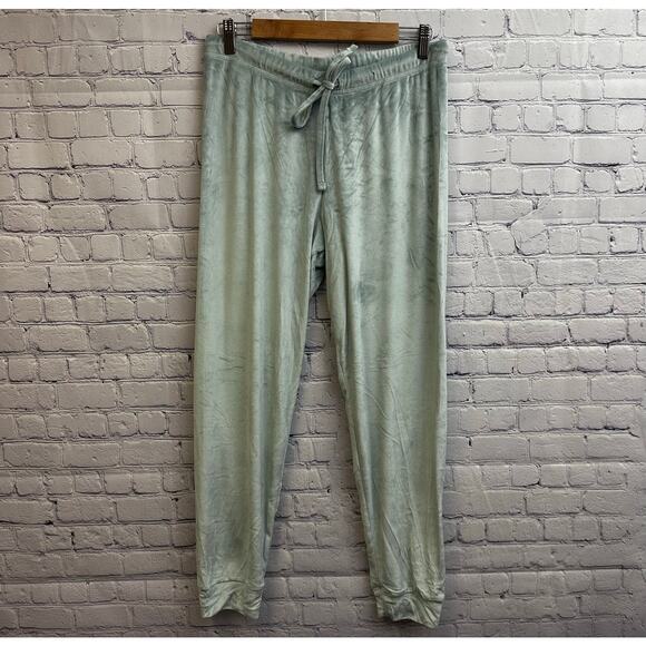 Juicy Couture Light Blue Velour Bling Track Drawstring Pants Size Medium Cozy - Picture 1 of 7